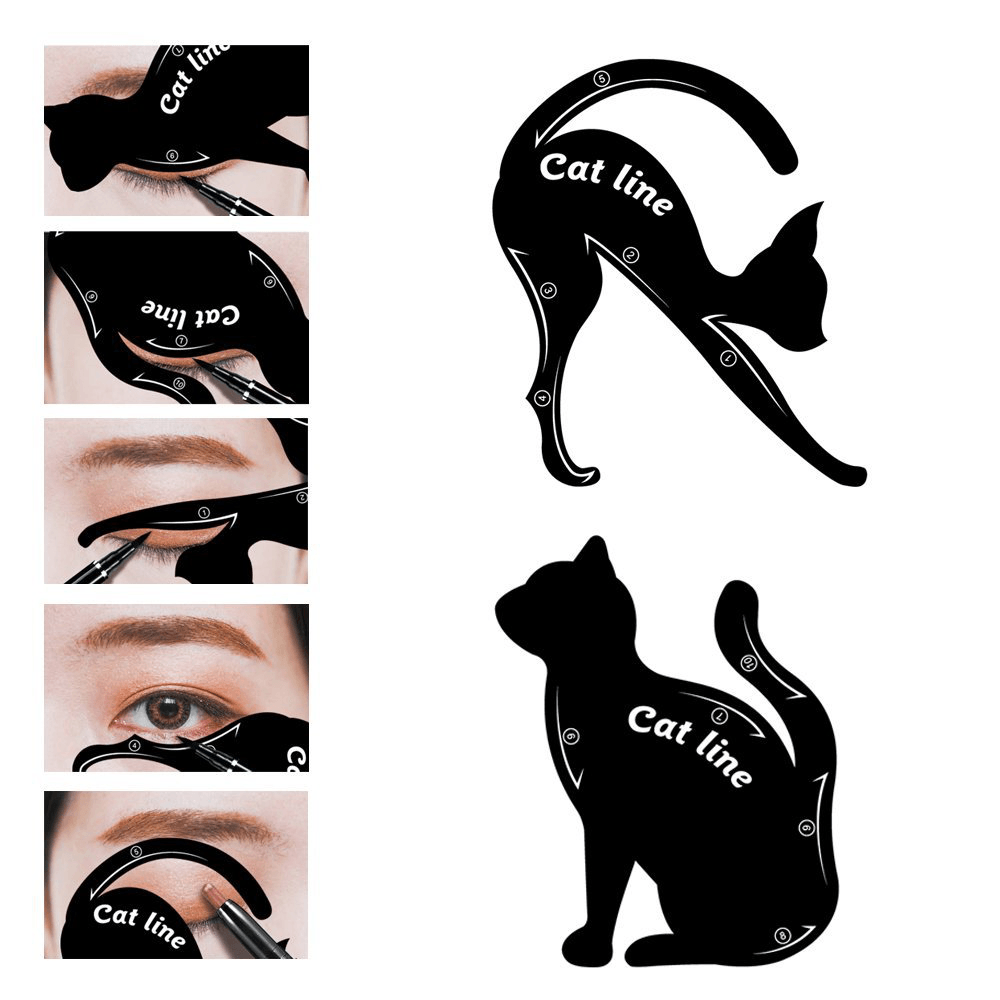 Cat-Shaped Eyeliner Stencil Eyes Liner Stencil Models Eye Shadow Template Shaper Makeup Tool