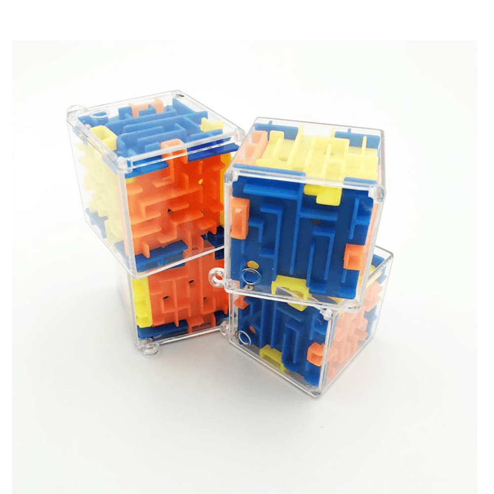 3.8CM Mini Maze Classic Magic Cube Toys Plastic 3D Bead Maze Rotating Cube