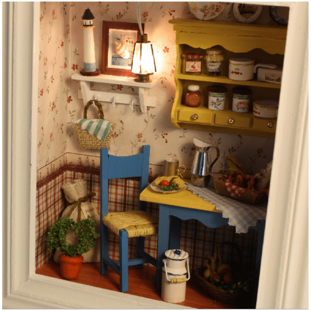 CUTEROOM DIY Puppenhaus Cottage Long Holiday Serie Spielzeug Geschenk Indoor Spielzeug