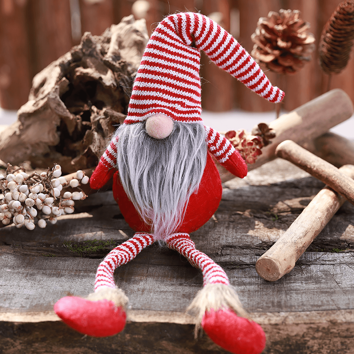 Non-Woven Hat with Long Legs Handmade Gnome Santa Christmas Figurines Ornament Decorations Toys