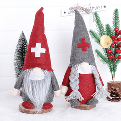 2020 New Christmas Cartoon Long Hat Swedish Gnome Doctor Nurse Santa Claus Faceless Doll Plush Elf Toy for Home Decoration Gift