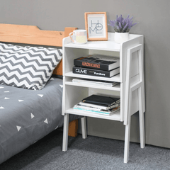 Bedside Table Cabinet Drawer Bedroom Furniture Storage Nightstand Organizer