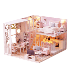 Cuteroom L-022 Quiet Life DIY Doll House with Furniture Light Cover Gift Toy