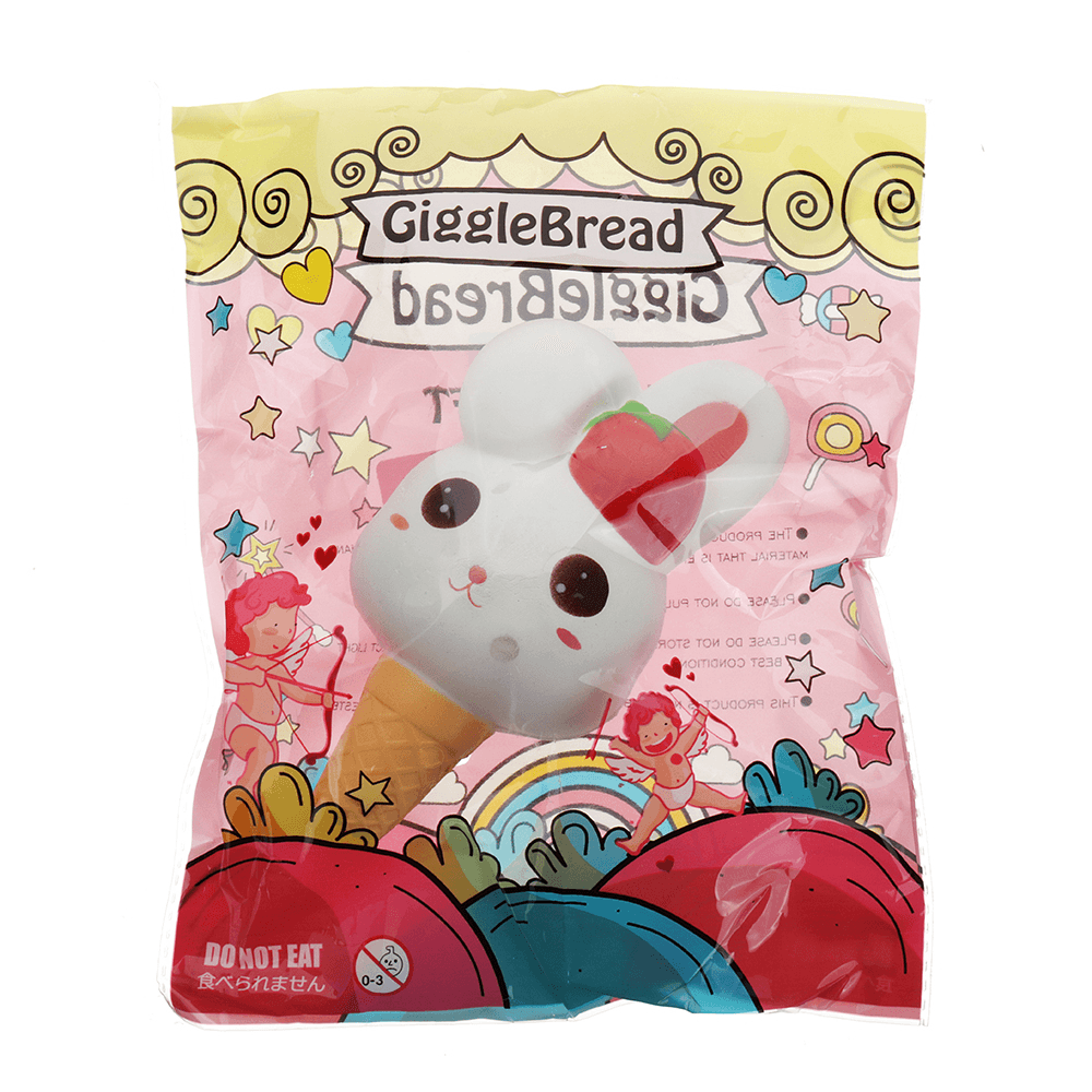 Gigglebread Rabbit Ice Cream Squishy 13.5*6.5*6CM Slow Rising with Packaging Collection Gift