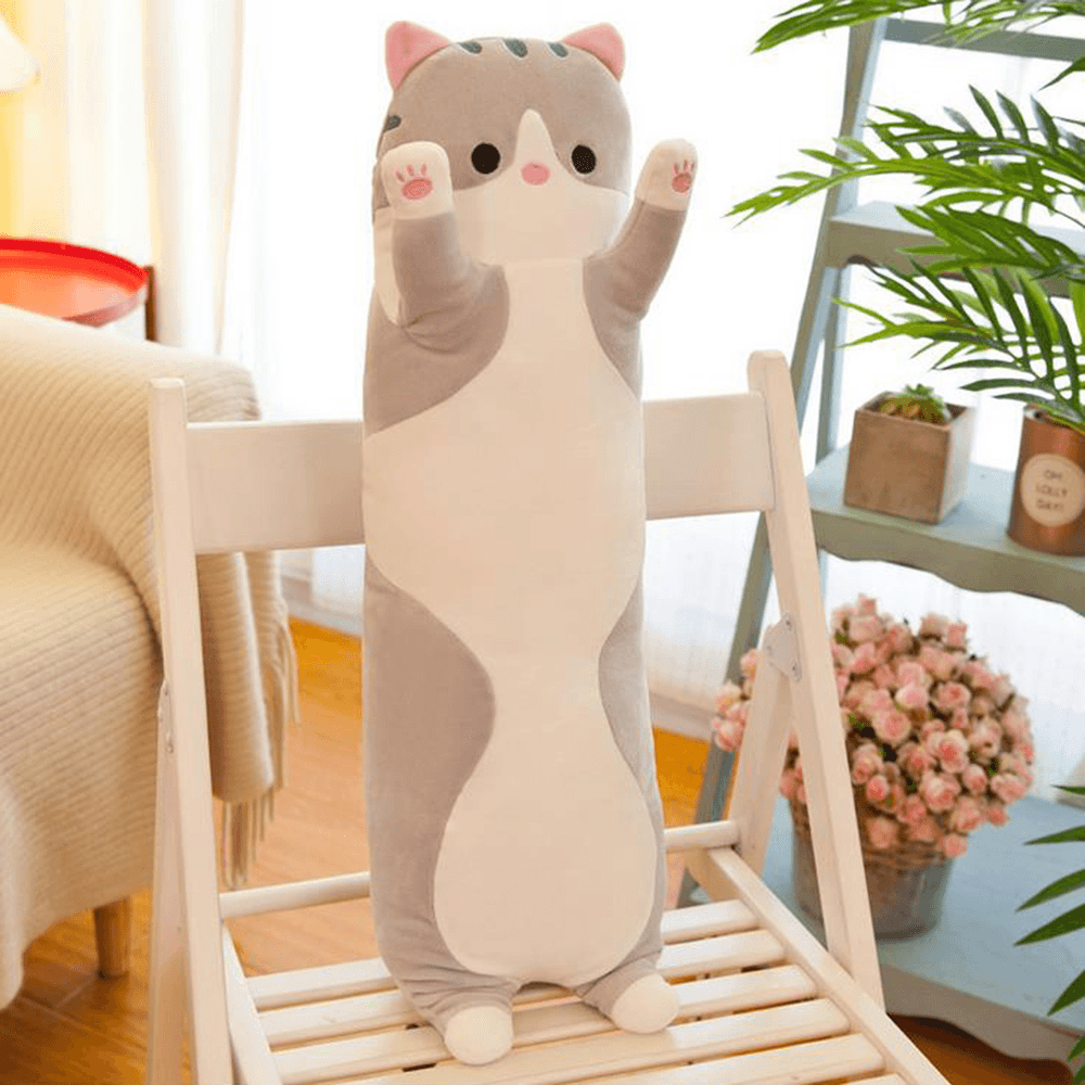 110/130Cm Cute Plush Cat Doll Soft Stuffed Pillow Doll Toy for Kids