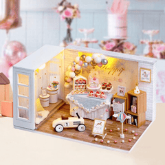 CUTE ROOM Camp Party Theme DIY Montado Linda casa de muñecas con cubierta y luz