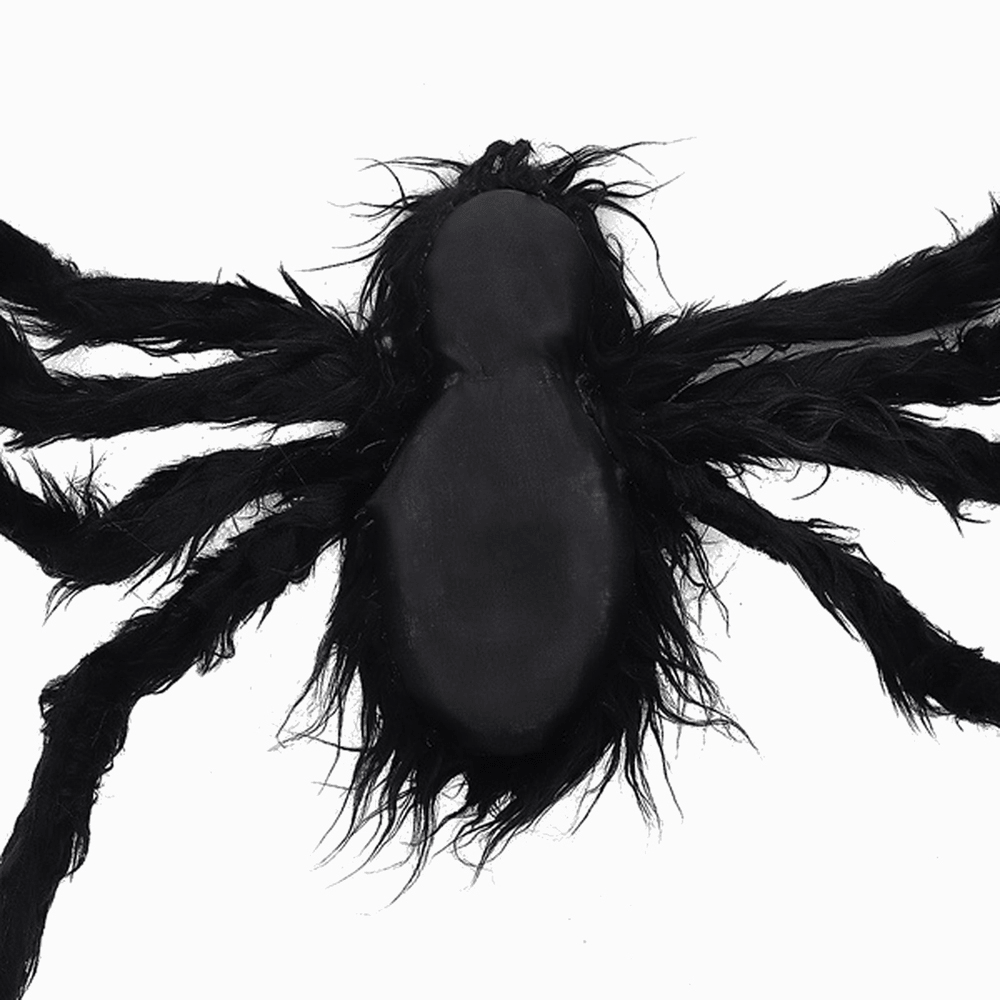 125Cm Black Spider Halloween Props Spider Web Plush Cotton Haunted House Decoration Toys with OPP Bag