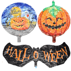 Halloween Pumpkin Head Party Home Decorations Props Foil Balloons