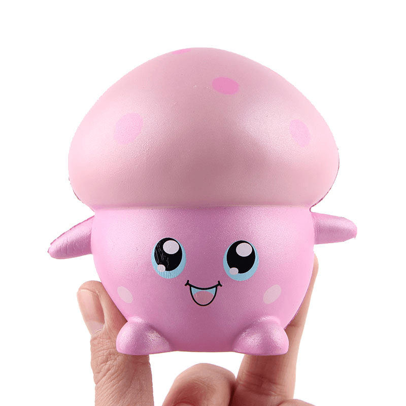 Squishy Pink Mushroom Doll 11Cm Soft Slow Rising Collection Gift Decor Toy with Packing