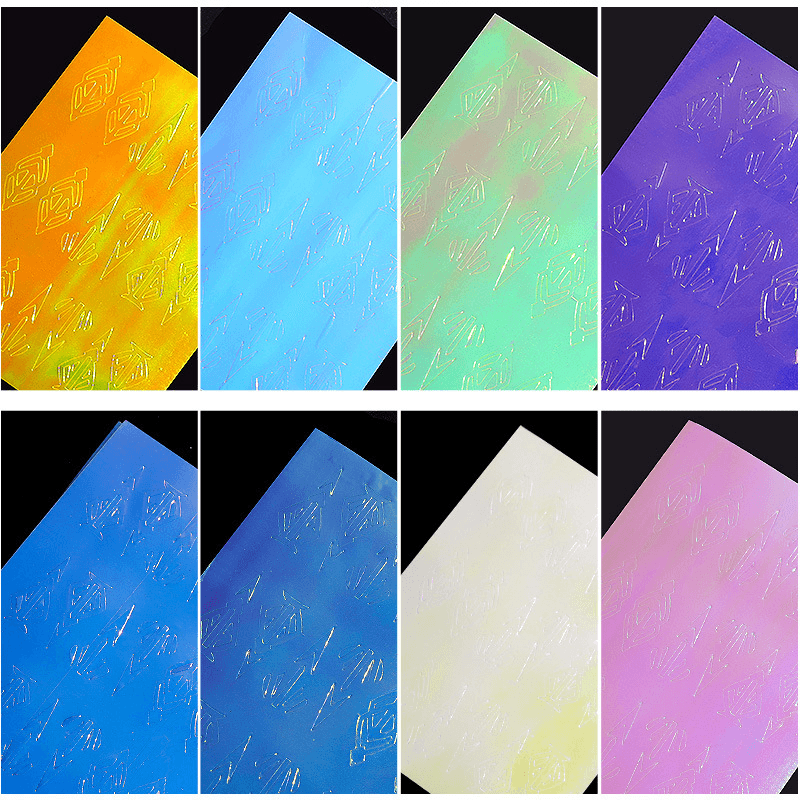 13 Color Nail Flame Stickers Kit 3D Laser Diamond Curve Back Gum Manicure Art Stickers