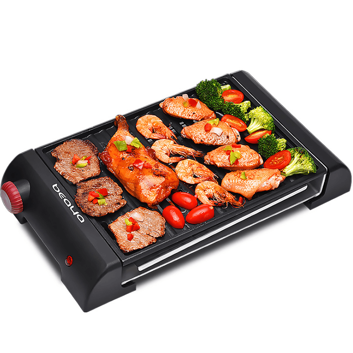 BIYA Electric BBQ Grill Table Top Barbecue Garden Camping Cooking 800W Indoor/Outdoor