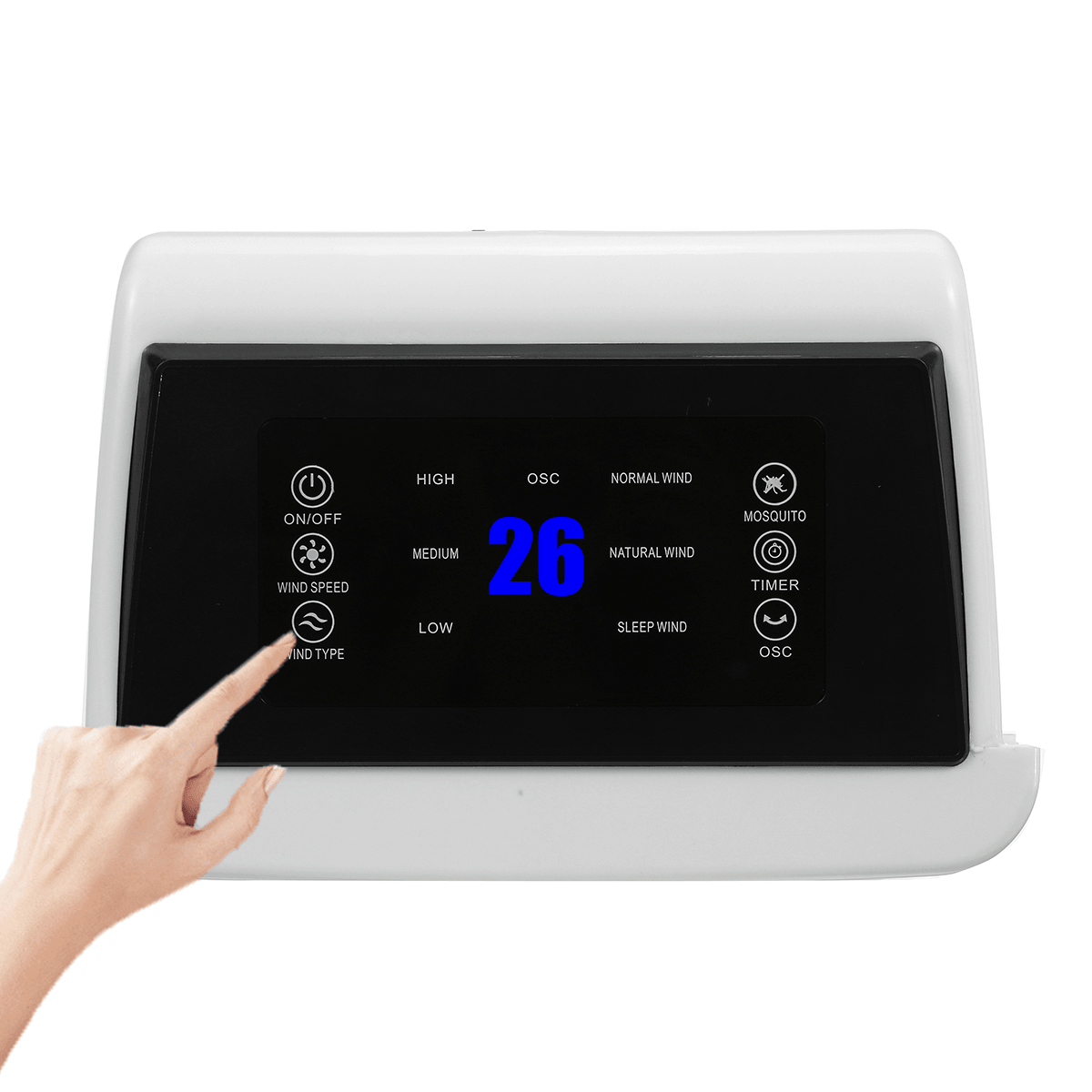 220V Multifunctionl 3 Wind Modes Conditioning Fan Remote Control anti Mosquito Home Air Cooler Fan with LED Display - EU Plug