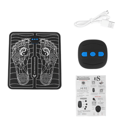 9-Level EMS Electric Foot Massager Pad Blood Circulation Muscle Stimulator Mat USB Rechargeable