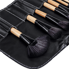 24 Pcs Makeup Brush Set Cosmetics Makeup Brush Kit with Leather Case Foundation Eyeliner Blending Concealer Mascara Eyeshadow Face Powder