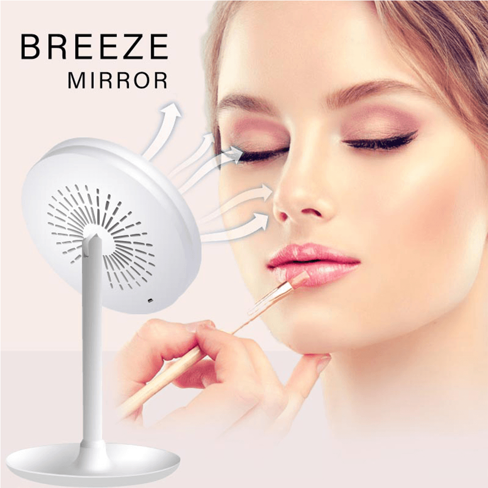 LED Mirror Makeup LED Light Vanity 5X Magnifying Mirrors with Fan LED Light