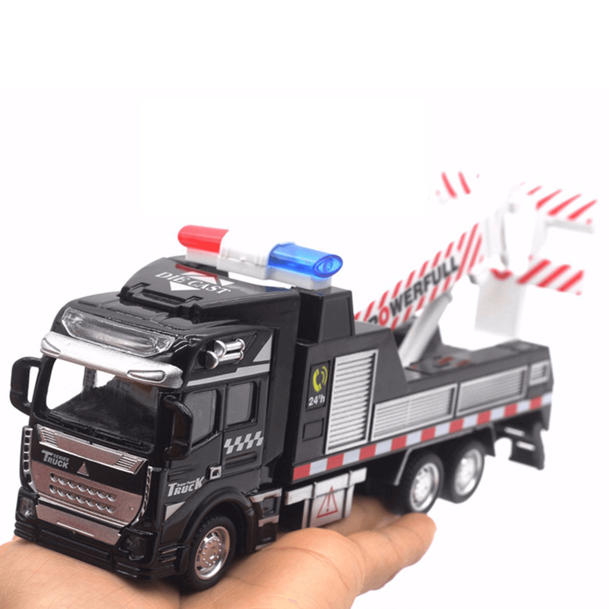 1:48 Scale Alloy Car Model Toys Kid Mini Rescue Police Tow Truck Birthday Gift