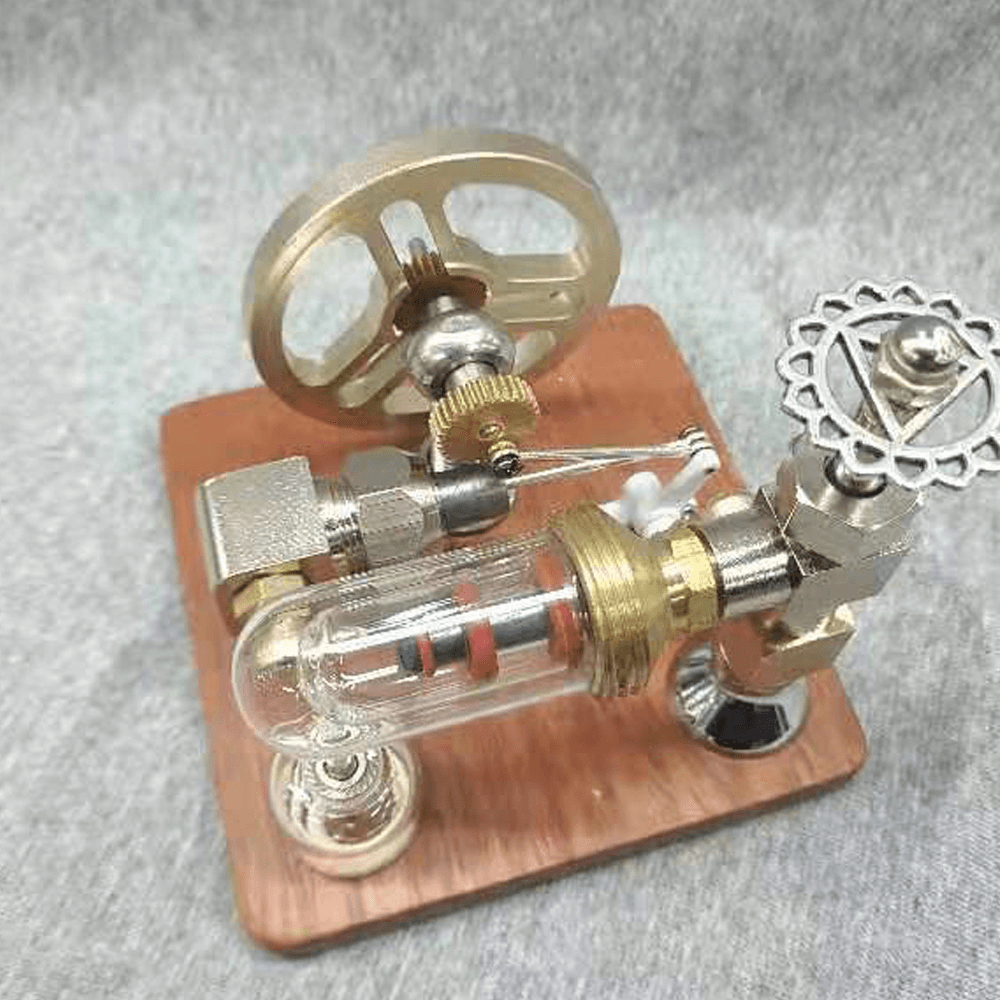 Stirling Engine Model Free Piston Adjustable Speed External Combustion Engine with Vertical Flywheel Physics Science Toy