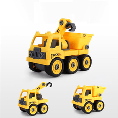 4 in 1 Detachable Puzzle DIY Truck Assembled Engineering Vehicle Loading and Unloading Crane Diecast Model Toy