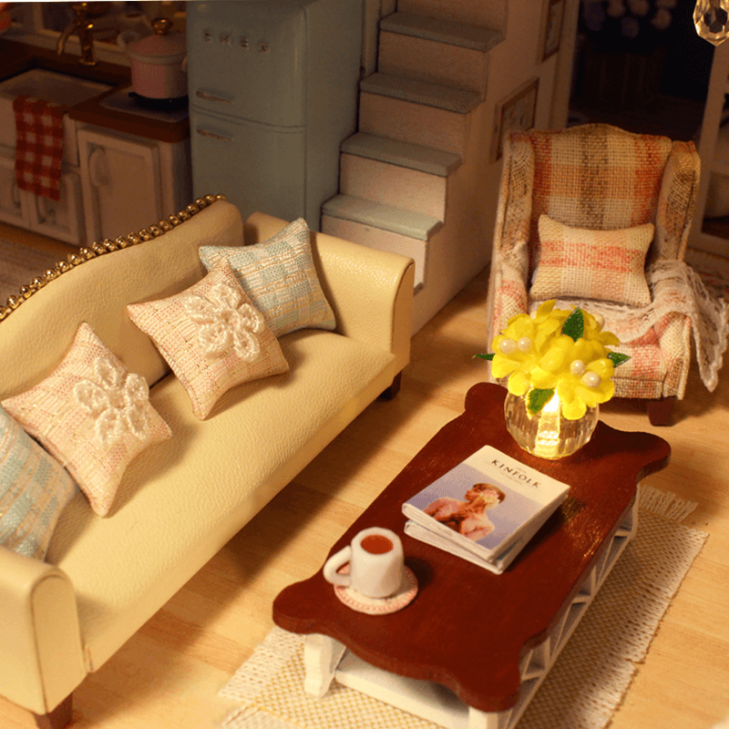 Cuteroom A-035-A Queens Town DIY Dollhouse Miniature Model with Light Music Collection Gift