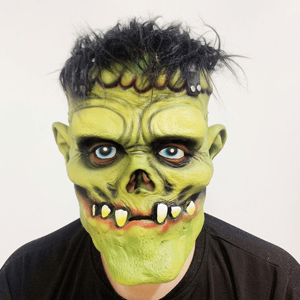 Gruselige grüne Zombie-Gesichtsmaske für Halloween-Spielzeug