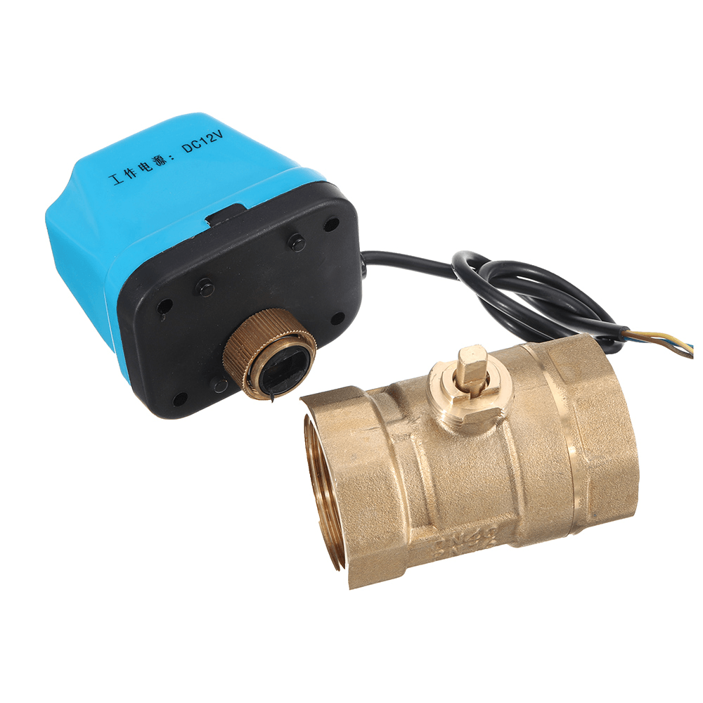 TMOK TK260 DC 12V 1/2" 3/4" 1" 1-1/4" Motorized Electric Brass Ball Valves 3 Wire Full Port Valve