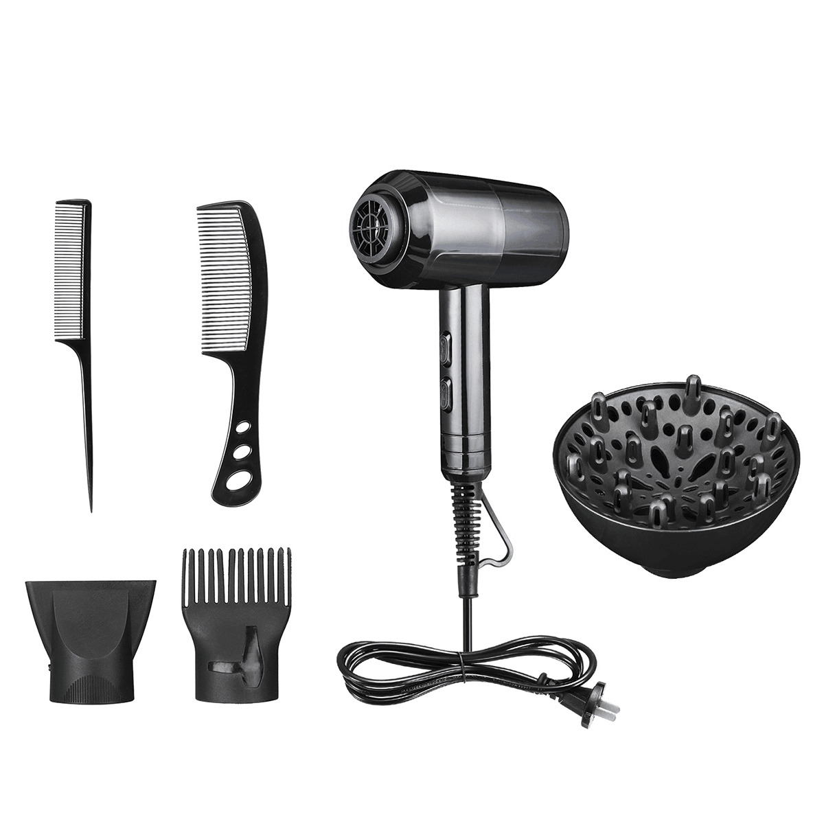 2000W Professional Hair Dryer Hot Cold Blow Fast Heat Powerful Blower Low Noise