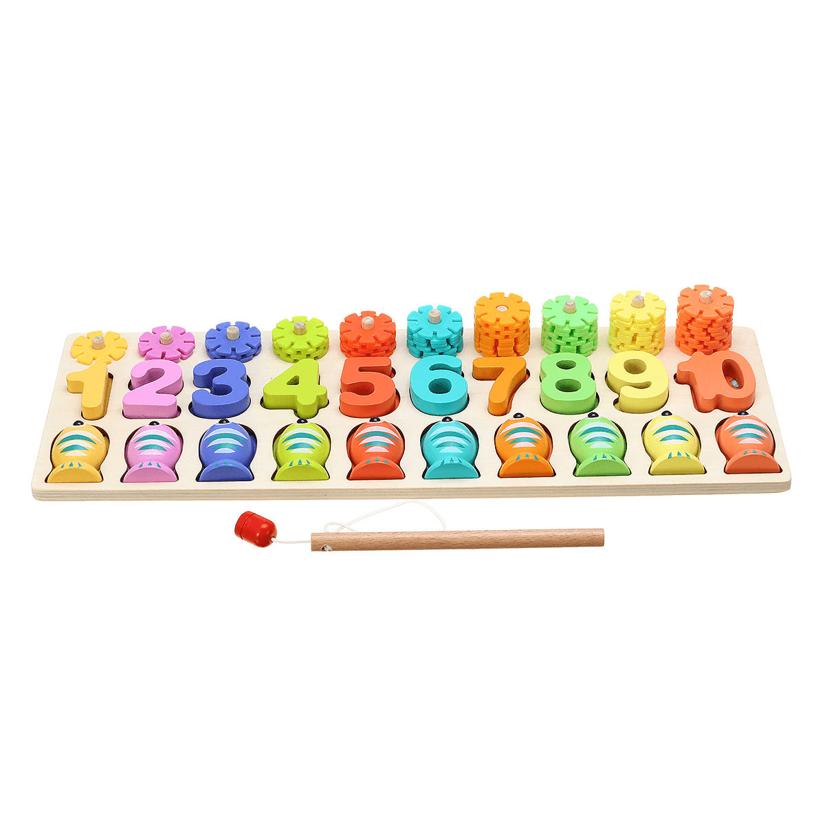 3/4/5 in 1 Zahlen- und Obstpuzzle aus Holz, Mathe-Puzzle für Kinder, Lernspielzeug