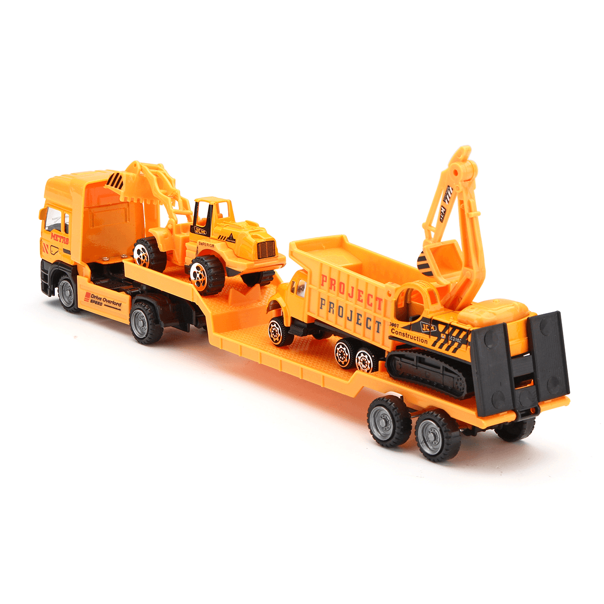 4In1 Kids Toy Recovery Vehicle Tow Truck Lorry Low Loader Diecast Model Toys Construction Xmas