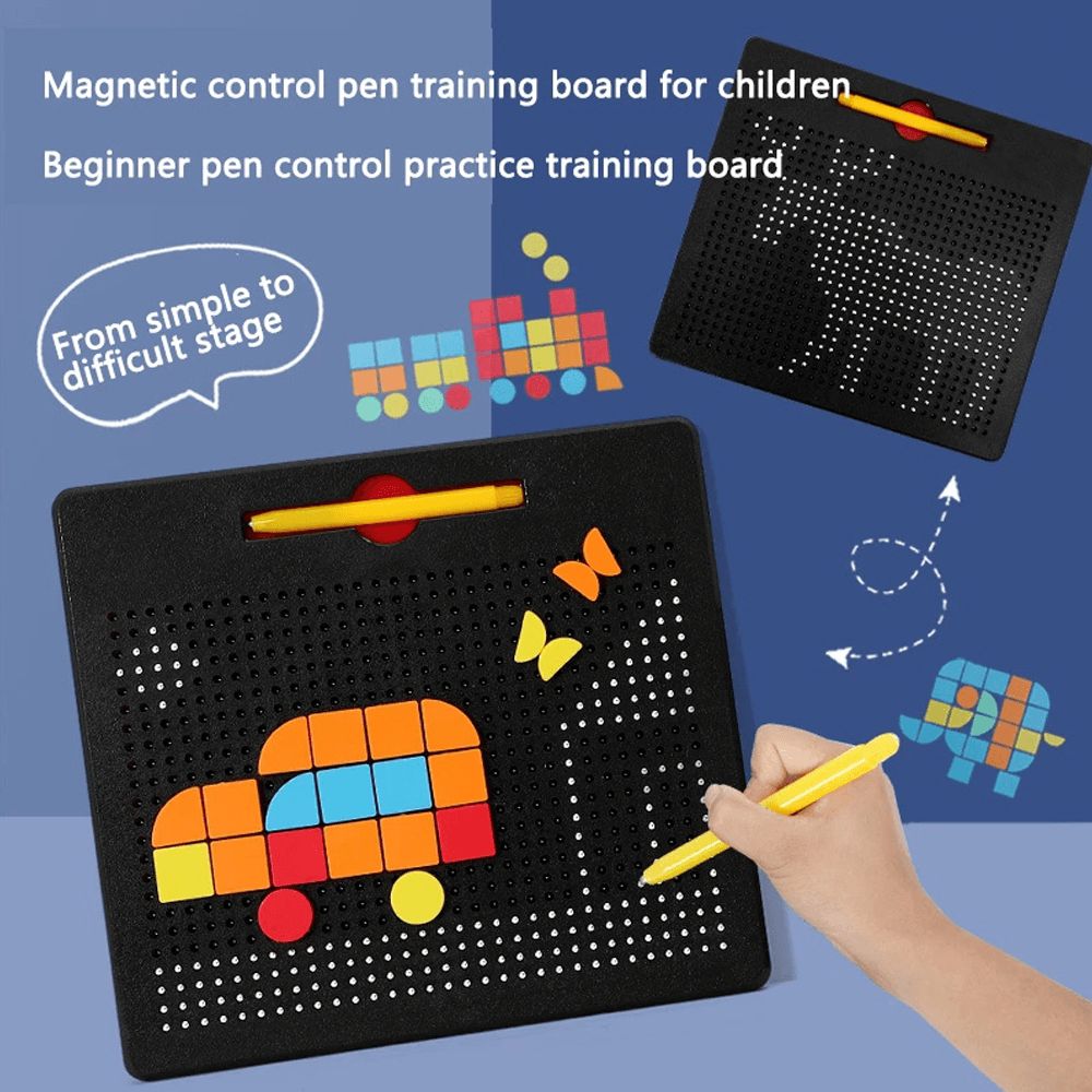 Onshine Creative Magnetic Control Pen Training Montessori Draw Writing Board Puzzle Game Early Educational Toy for Kids Gift