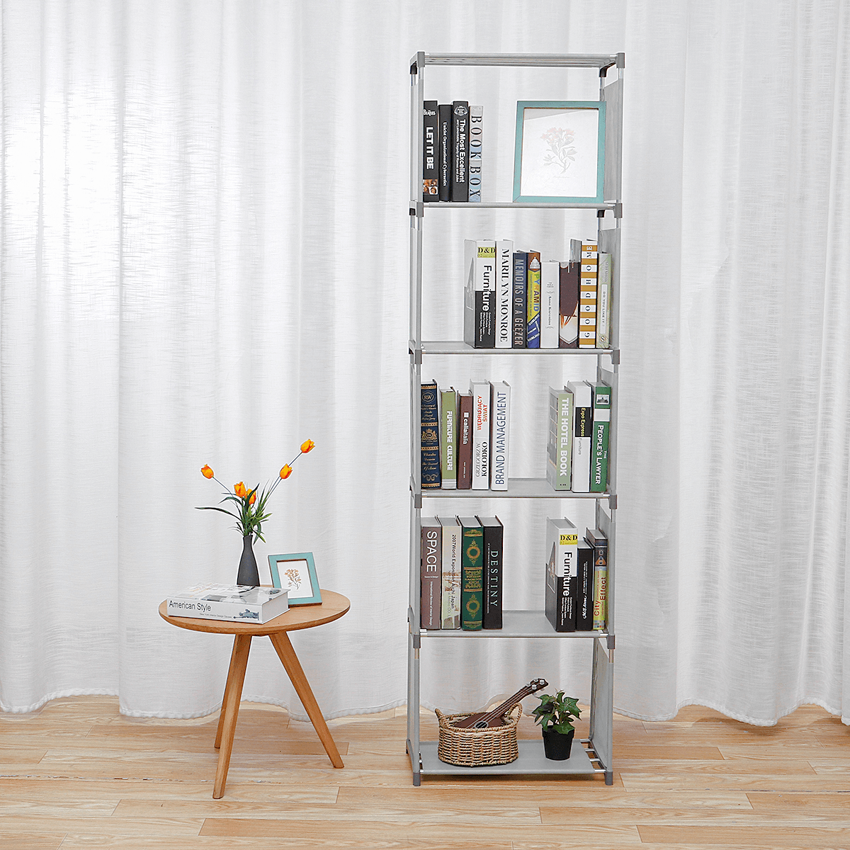 4/6 Tiers Cube Bookshelf Storage Shelves Standing Cabinet Display Rack Organizer for Home Office Living Room