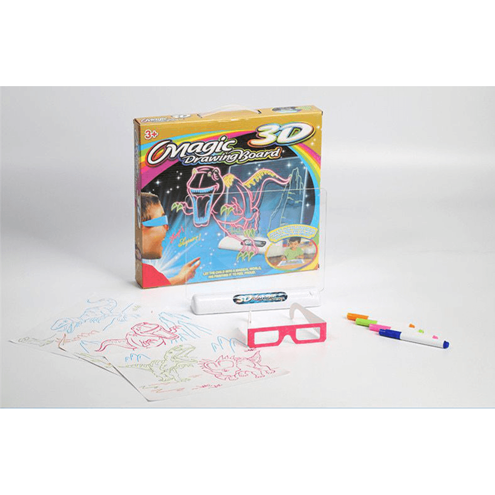 3D Magic Flashing Drawing Board Dinosaur Game for Kids Children Educational Christmas Gift Toys