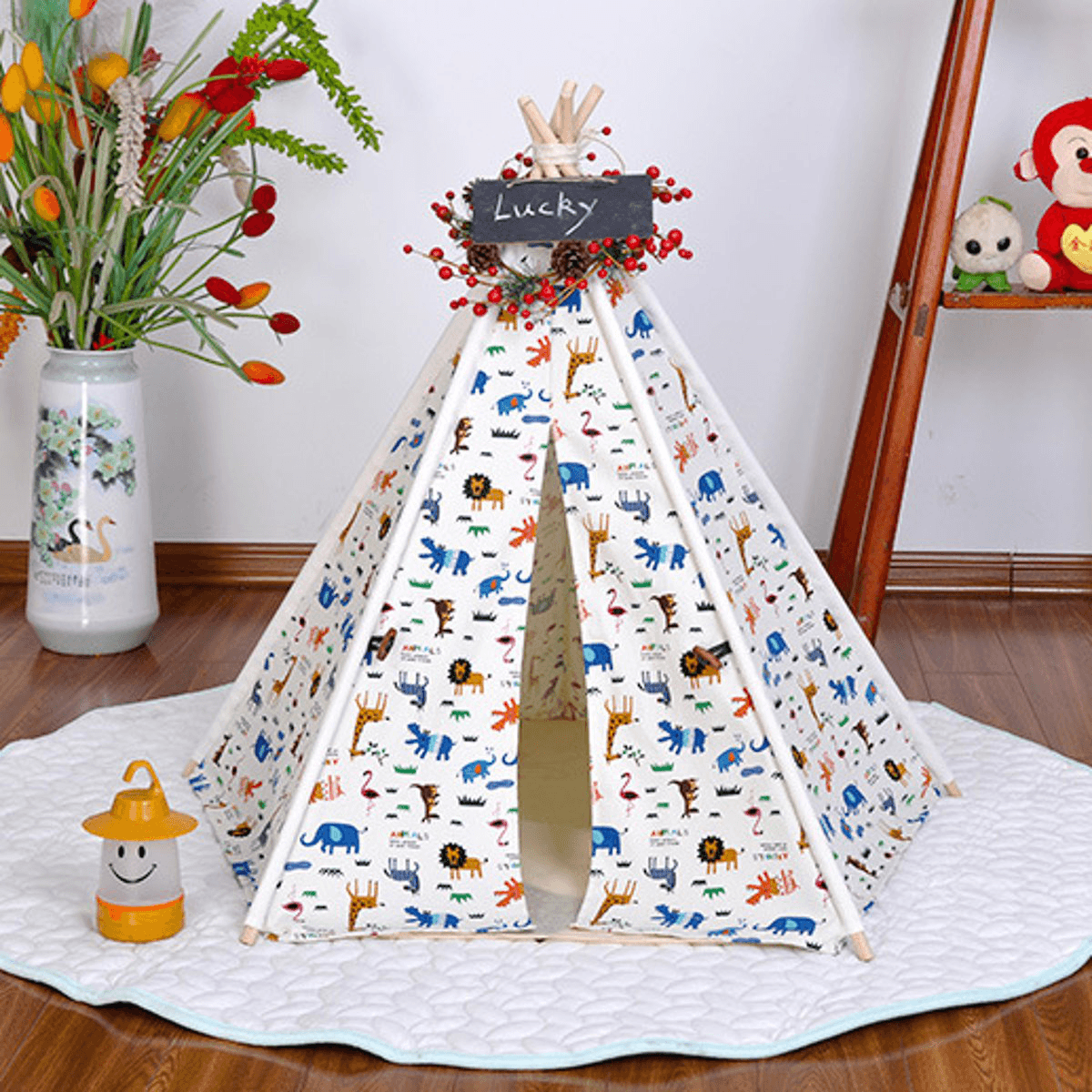 Casa para perros, tienda lavable, cachorro, gato, interior, exterior, juego en casa, tipi, cama para mascotas