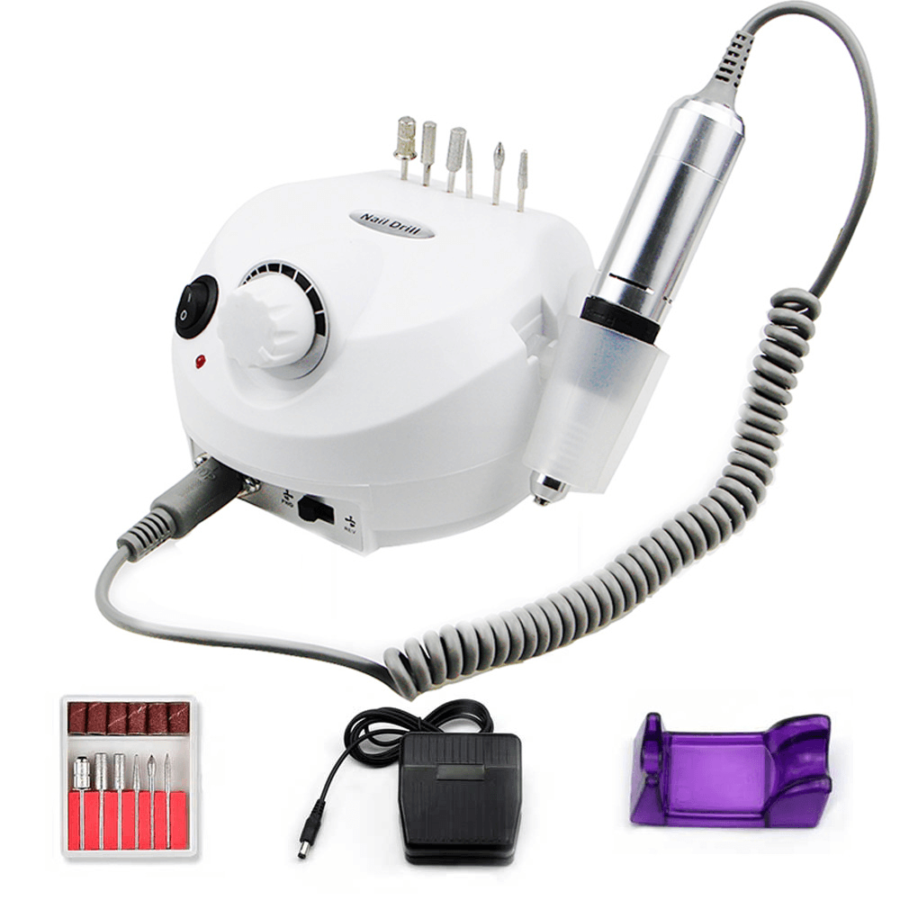 35,000 RPM Powerful Electric Manicure Drill Manicure Nail Art Set File Bits Heads Pedicure File Tips Polishing Shape Nail Drill Kit Tool