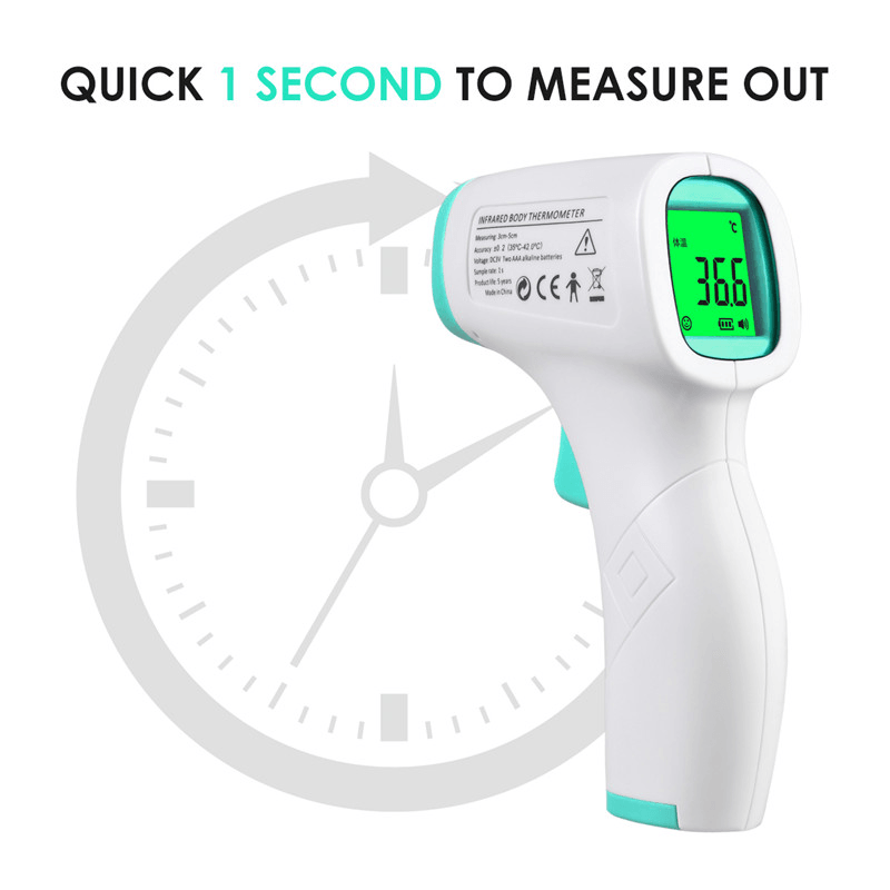 CE/FDA Certificated Portable Forehead Electronic IR Infrared Thermometer Non-Contact LCD Digital Temperature Fever Measurement Tester for Baby Adult Child Digital Thermometer