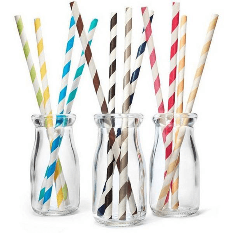 25Pcs Paper Straws for Birthday Wedding Decoration Party Straws Supply Creative Paper Drinking Straw