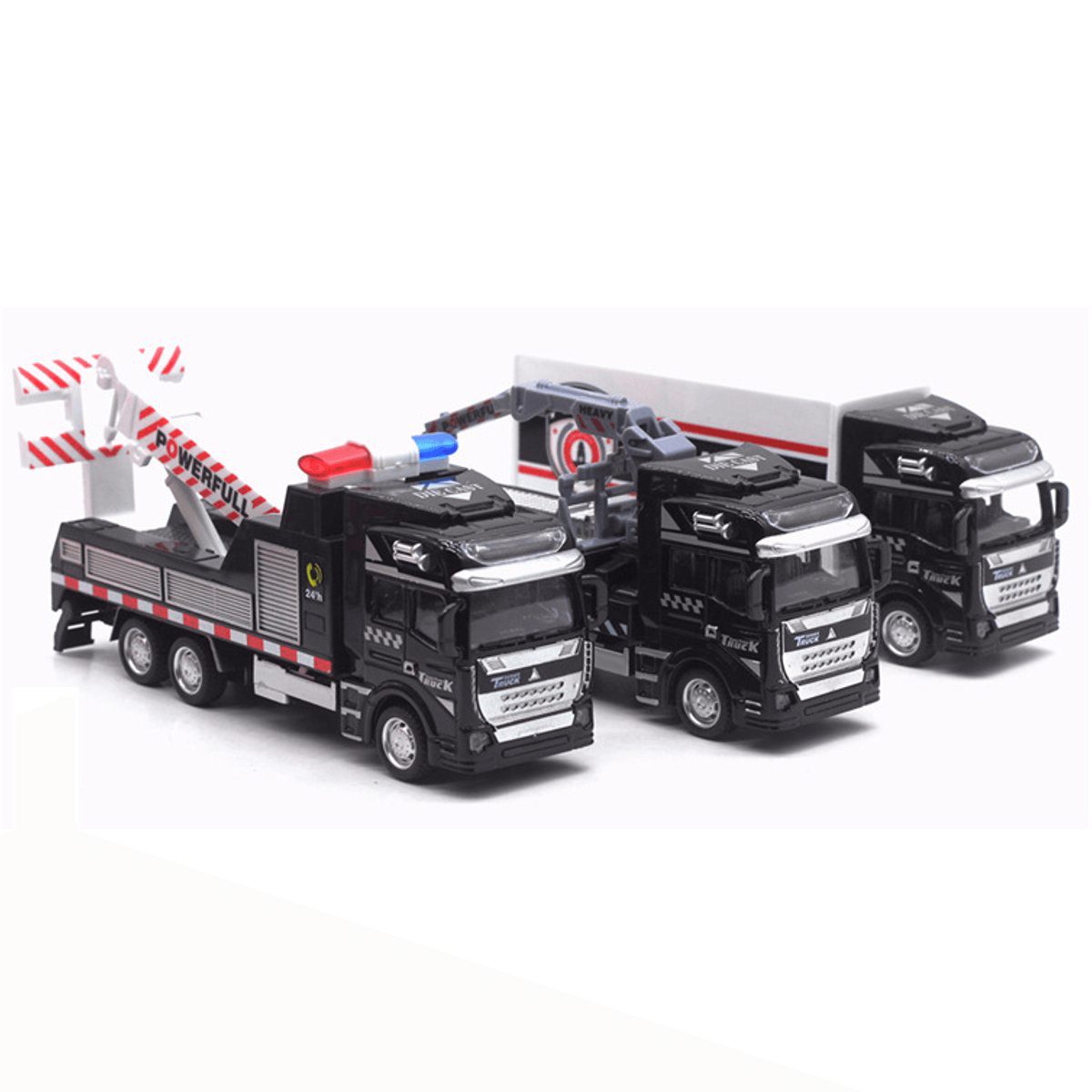 1:48 Scale Alloy Car Model Toys Kid Mini Rescue Police Tow Truck Birthday Gift