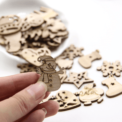 100 Stück Holzstück Cartoon niedlich kreative DIY Ausschnitte Handwerk Verzierungen Holz Ornament Dekorationen