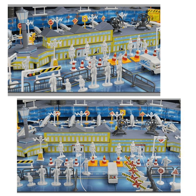 200 Pcs Set Simulation Airport Scene Toy Set Aircraft Model Children'S Toys Gift Decora