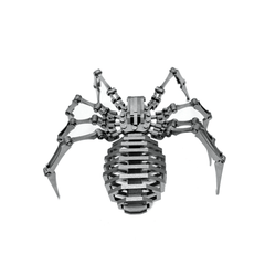 Steel Warcraft 3D Puzzle 64Pcs DIY Assembly Spider Toys DIY Stainless Steel Model Building Decor 12.5*12.5*3.5Cm