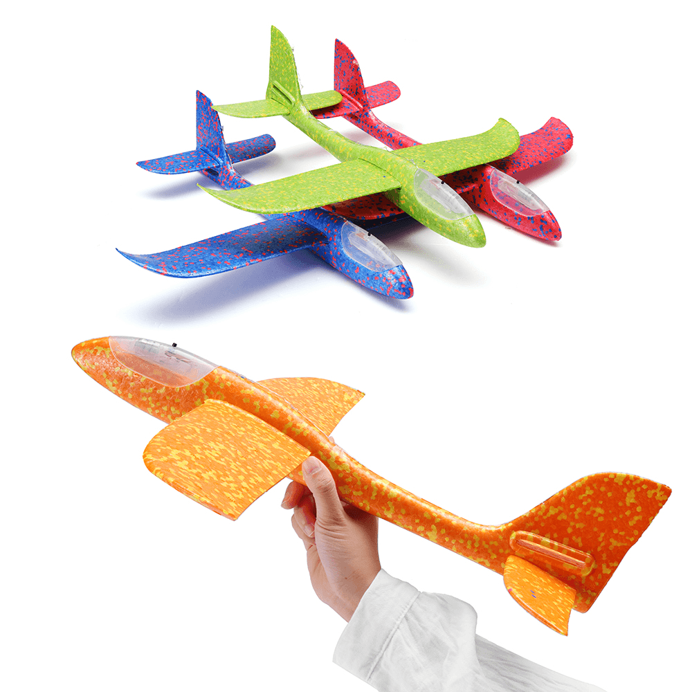 48Cm 19'' Hand Launch Throwing Aircraft Airplane DIY Inertial EPP Plane Toy with LED Light