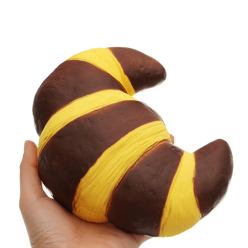 Squishyfun Jumbo-Croissant-Squishy-Brot, super langsam aufsteigend, 18 x 12 cm, Squeeze-Sammlung, Spielzeug, lustiges Geschenk