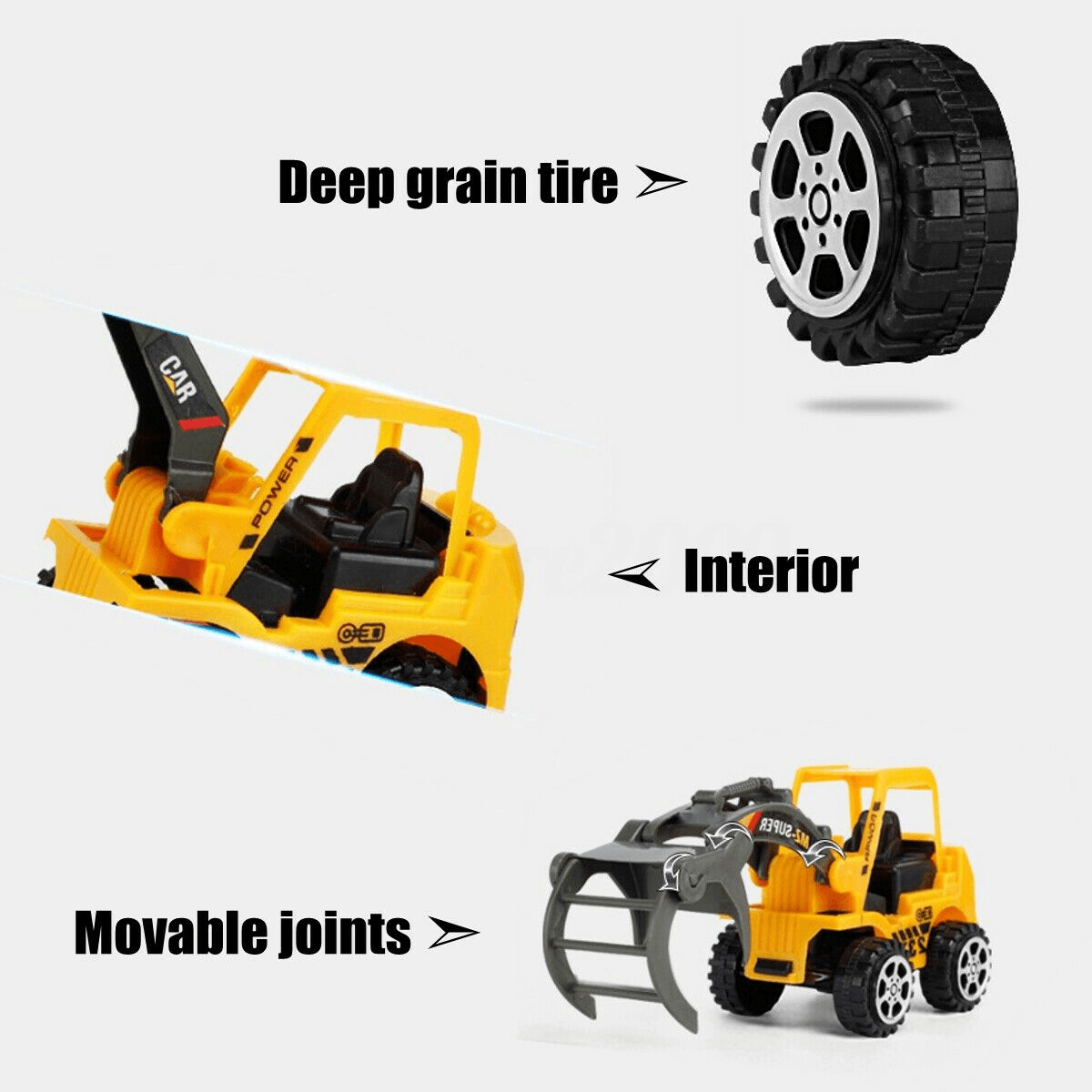 6 PCS Engineering Vehicle Excavator Dozer Toys Vehicle Car Model Kids Gifts