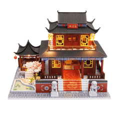 Hongda M909Z DIY Cabin Sansheng III Handmontiertes Puppenhaus-Modellspielzeug