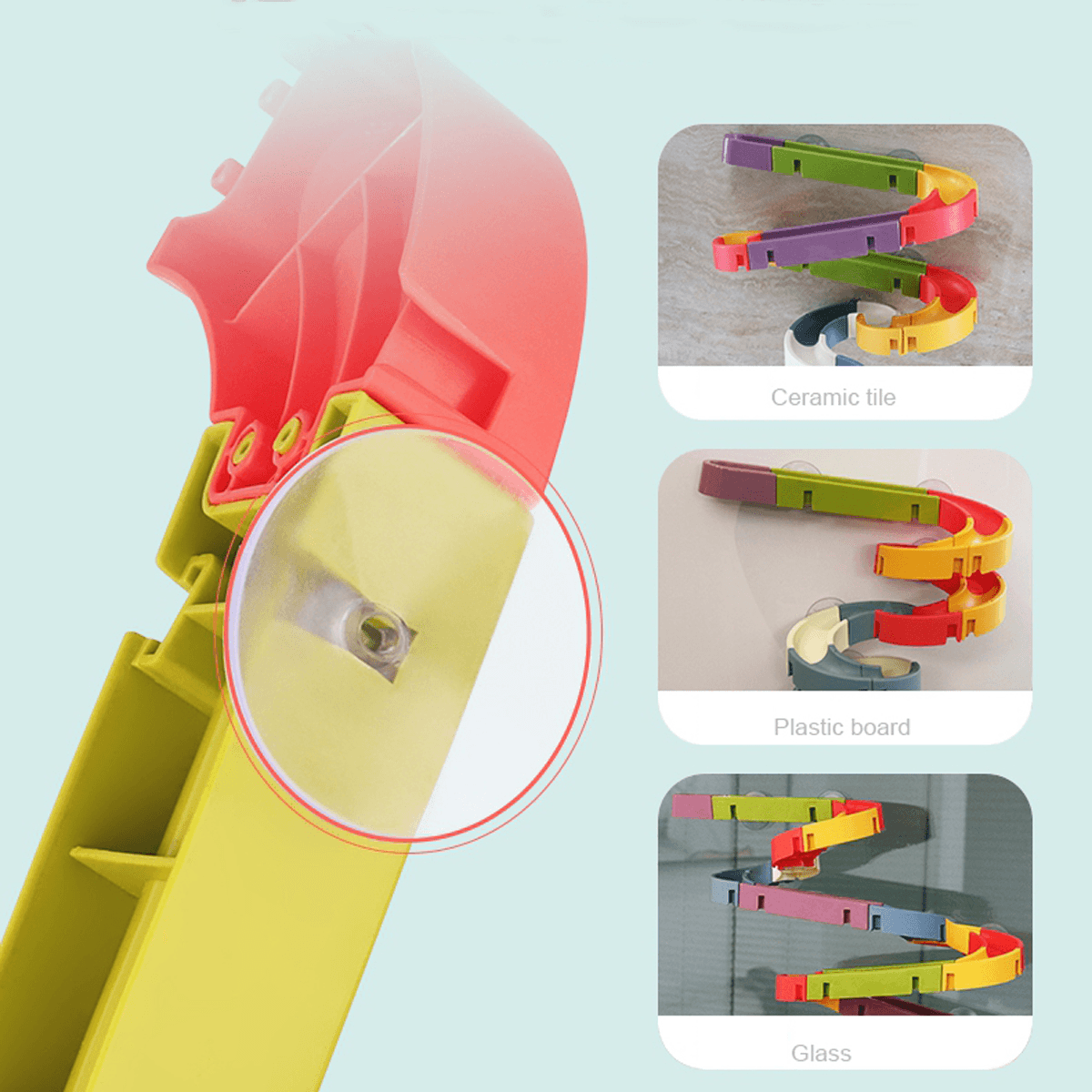 Rich Color Baby Bathroom Duck Play Water Track Slideway Game DIY Assembly Puzzle Early Education Set Toy for Kids Gift