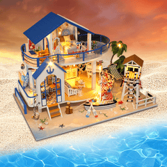 Hoomeda Legend of the Blue Sea DIY Handmade Assemble Doll House Miniature Model with Lights Music for Gift Collection Home Decoration