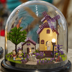 1:32 Cuteroom Puppenhaus Miniatur Provence Haus DIY Kit mit Abdeckung und LED