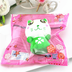 11.5Cm PU Corful Green Cat Slow Rising Squishy Decompression Toys with Original Packaging