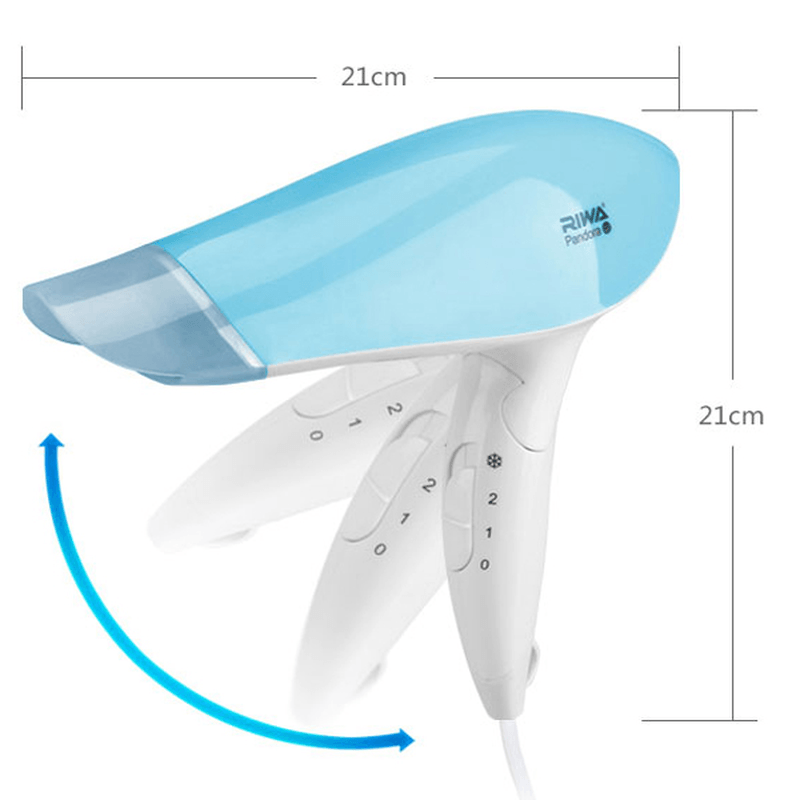 Secador de pelo plegable eléctrico portátil para el hogar RIWA Q2 1200W, ajuste de temperatura del aire, secado rápido