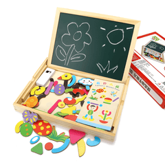 Wooden Magnetic Double-Sided Drawing Board Blocks Children Early Education Toys