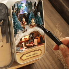 Cuteroom DIY Puppenhaus Miniatur LED Lichtkasten Theater Geschenk Dekor Sammlung